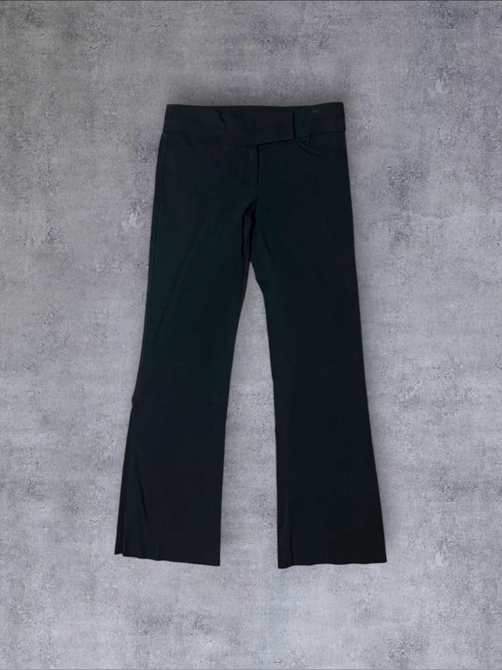 Vintage 2000s y2k Candies Sz 7 Low Rise Office Siren Flare Leg Black Trousers